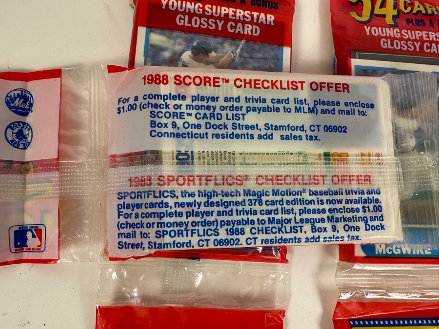 Score 1988 Major League Baseball Cards Three Unopened Rack Packs [Photo 6]