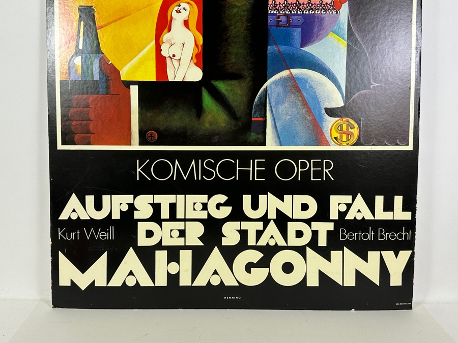 Vintage German Mahagonny Komische Opera Poster Mounted On Poster Board 26 X 37 [Photo 4]