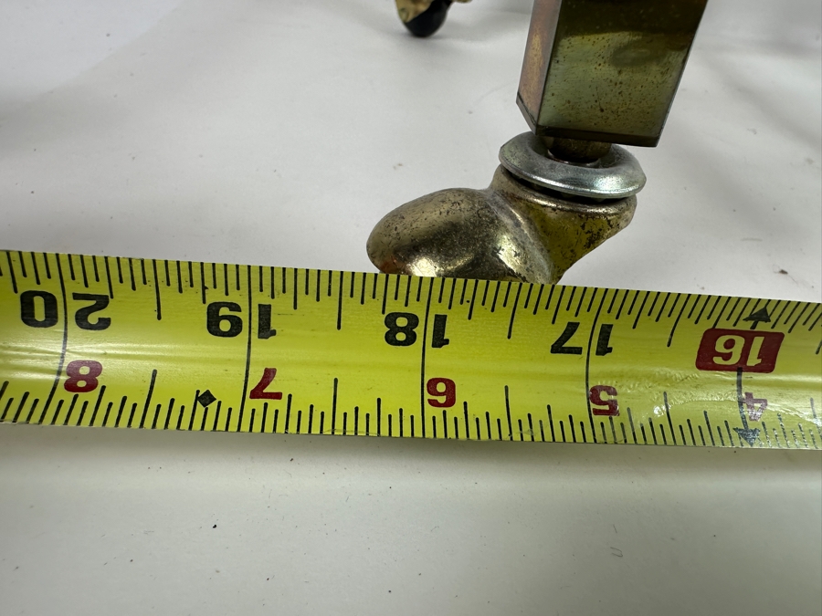 Vintage Brass Canterbury Magazine Rack On Casters 18.5W X 11.5D X 16H [Photo 6]