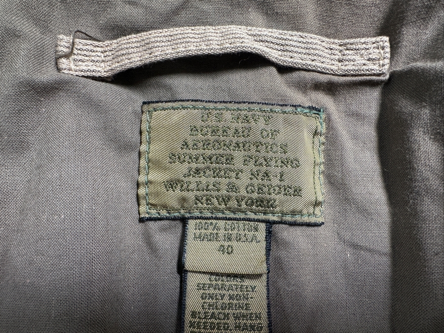 U.S. Navy Bureau Of Aeronautics Summer Flying Jacket NA-1 Willis & Geiger New York With USS Constellation CV-64 Patch Size 40 [Photo 5]