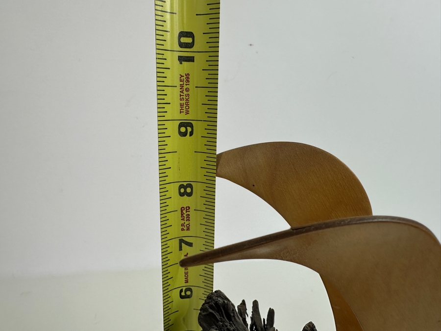 Signed Wooden Seagull Sculpture 9H [Photo 6]