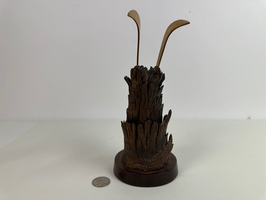 Signed Wooden Seagull Sculpture 9H [Photo 4]