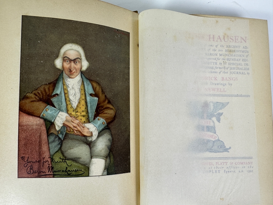 Antique 1901 Hardcover Book Mr. Munchausen By John Kendrick Bangs With Illustrations By Peter Newell [Photo 2]