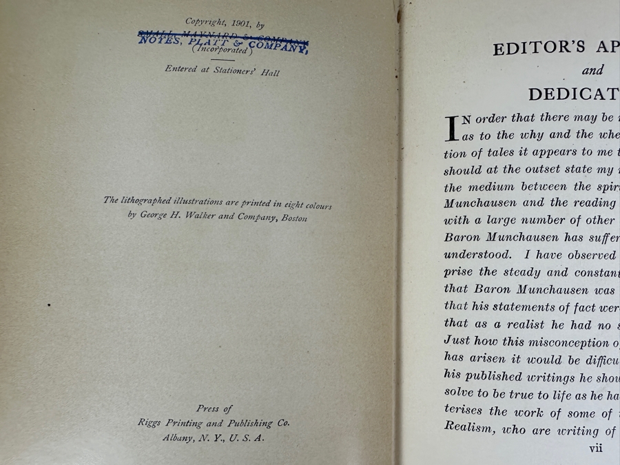 Antique 1901 Hardcover Book Mr. Munchausen By John Kendrick Bangs With Illustrations By Peter Newell [Photo 4]