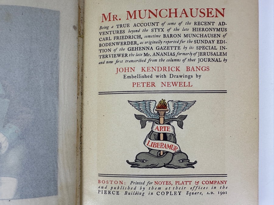 Antique 1901 Hardcover Book Mr. Munchausen By John Kendrick Bangs With Illustrations By Peter Newell [Photo 3]