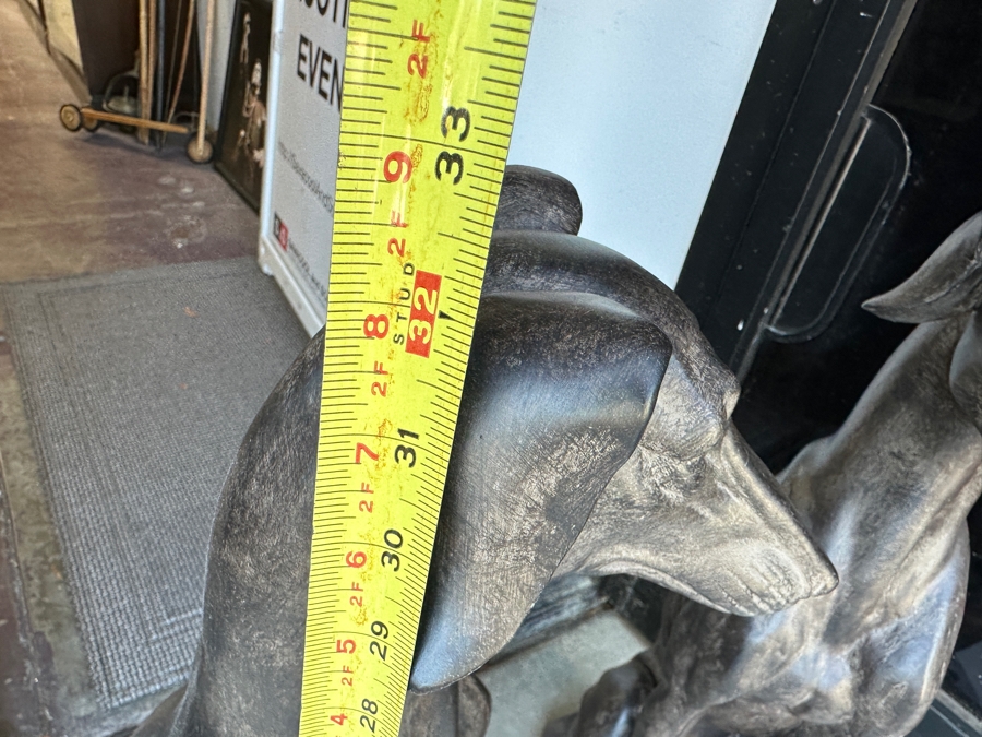 Pair Of Large Resin Art Deco Style Greyhound Dog Sculptures, New 31.5'H [Photo 7]