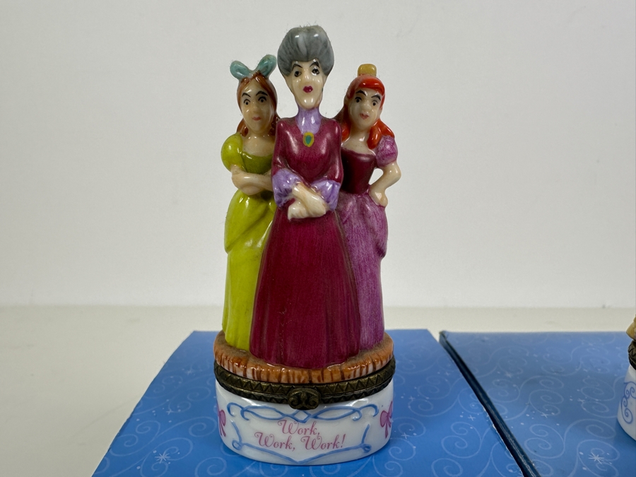 Pair Of Walt Disney Cinderella Porcelain Hinged Boxes [Photo 2]