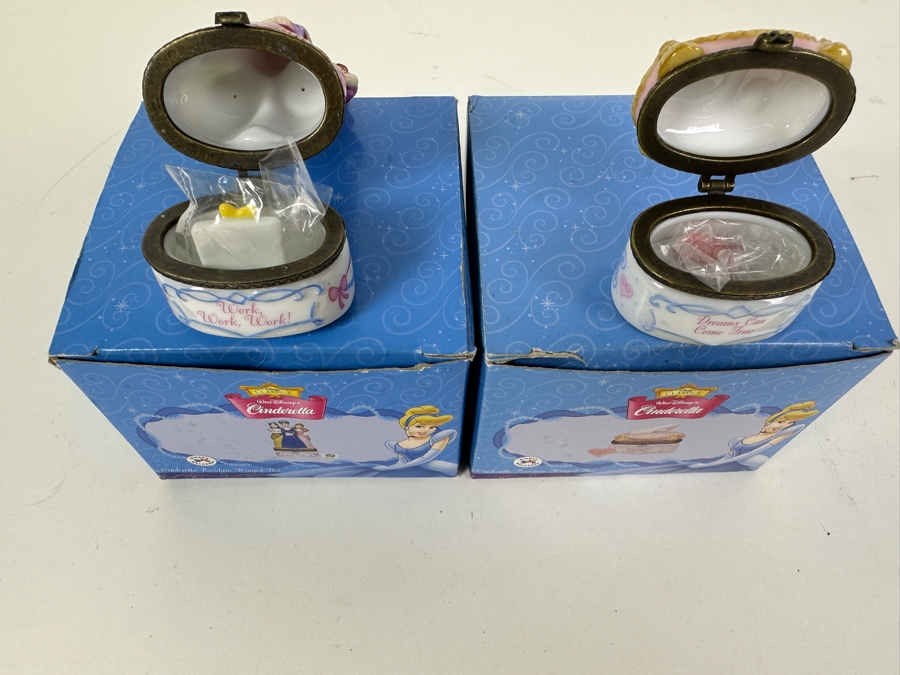 Pair Of Walt Disney Cinderella Porcelain Hinged Boxes [Photo 4]