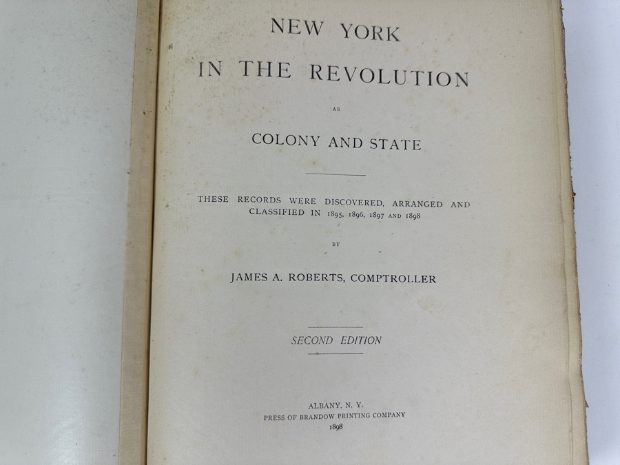 Antique 1898 Second Edition Hardcover Book New York In The Revolution As Colony And State By James A. Roberts - Details The Role Of New York In The American Revolutionary War [Photo 6]