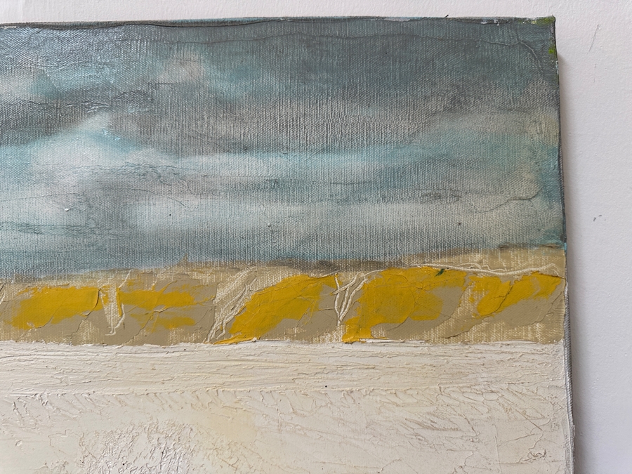 Original Gerry Kirk Abstract Expressionist Oil Painting On Canvas Of An Ocean Scene Unsigned 40 X 30 [Photo 7]