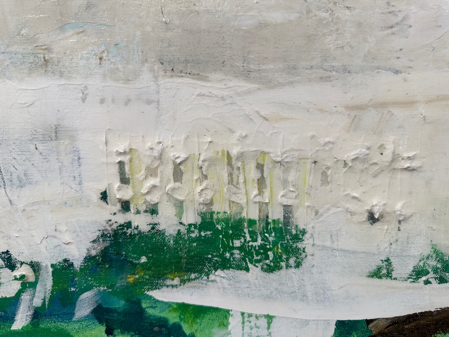 Original Gerry Kirk Abstract Expressionist Oil Painting On Canvas Of The Old Point Loma Lighthouse In San Diego Unsigned 30 X 40 [Photo 9]