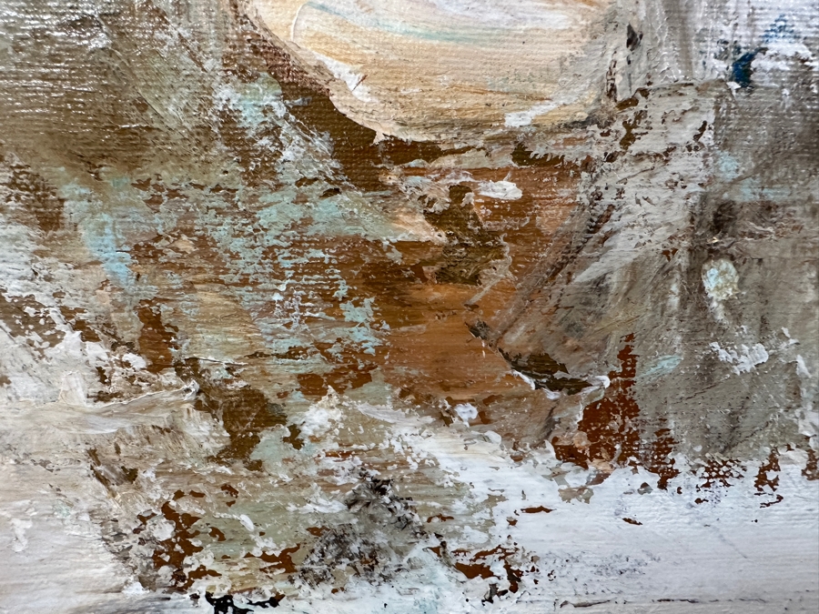 Original Gerry Kirk Abstract Expressionist Oil Painting On Canvas Of The Old Point Loma Lighthouse In San Diego Unsigned 30 X 40 [Photo 6]