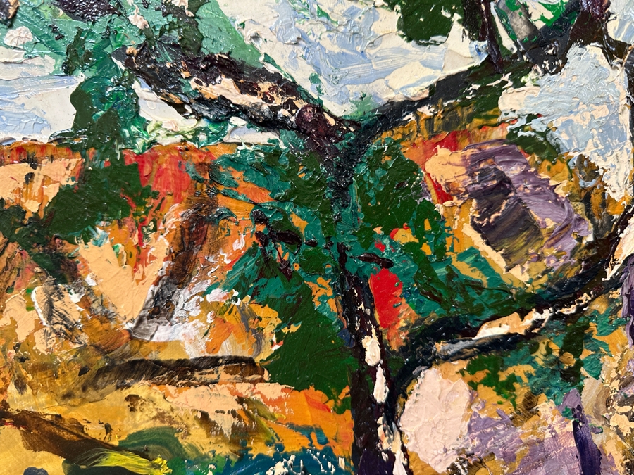 Original Gerry Kirk Abstract Expressionist Landscape Oil Painting On Canvas Signed Lower Right 36 X 24 [Photo 4]