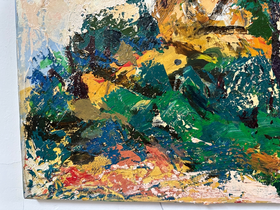 Original Gerry Kirk Abstract Expressionist Landscape Oil Painting On Canvas Signed Lower Right 36 X 24 [Photo 3]