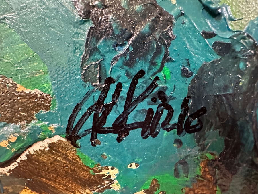 Original Gerry Kirk Abstract Expressionist Landscape Oil Painting On Canvas Signed Lower Right 36 X 24 [Photo 8]