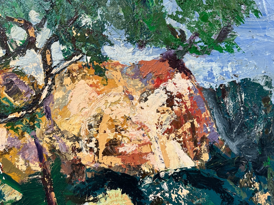 Original Gerry Kirk Abstract Expressionist Landscape Oil Painting On Canvas Signed Lower Right 36 X 24 [Photo 5]