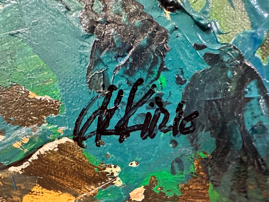 Original Gerry Kirk Abstract Expressionist Landscape Oil Painting On Canvas Signed Lower Right 36 X 24 [Photo 7]