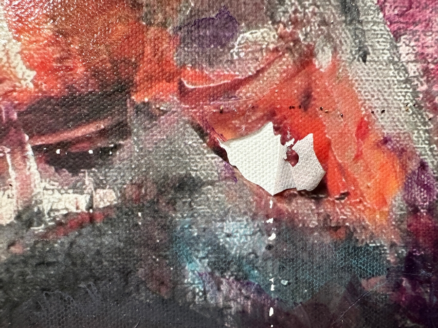 Original Gerry Kirk Abstract Expressionist Native American Portrait Oil Painting On Canvas Signed Lower Left 30 X 40 [Photo 4]