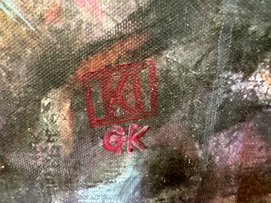 Original Gerry Kirk Abstract Expressionist Native American Portrait Oil Painting On Canvas Signed Lower Left 30 X 40 [Photo 6]