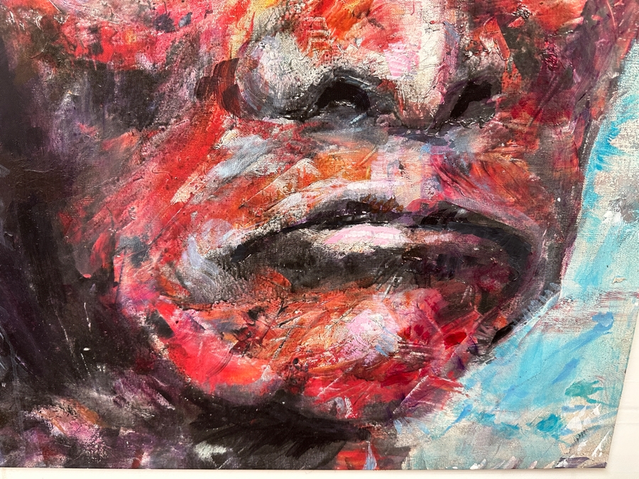 Original Gerry Kirk Abstract Expressionist Native American Portrait Oil Painting On Canvas Signed Lower Left 30 X 40 [Photo 2]