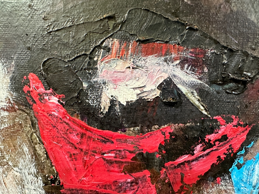 Original Gerry Kirk Abstract Expressionist Native American Portrait Oil Painting On Canvas Signed Lower Right And Verso 1976 30 X 40 [Photo 12]