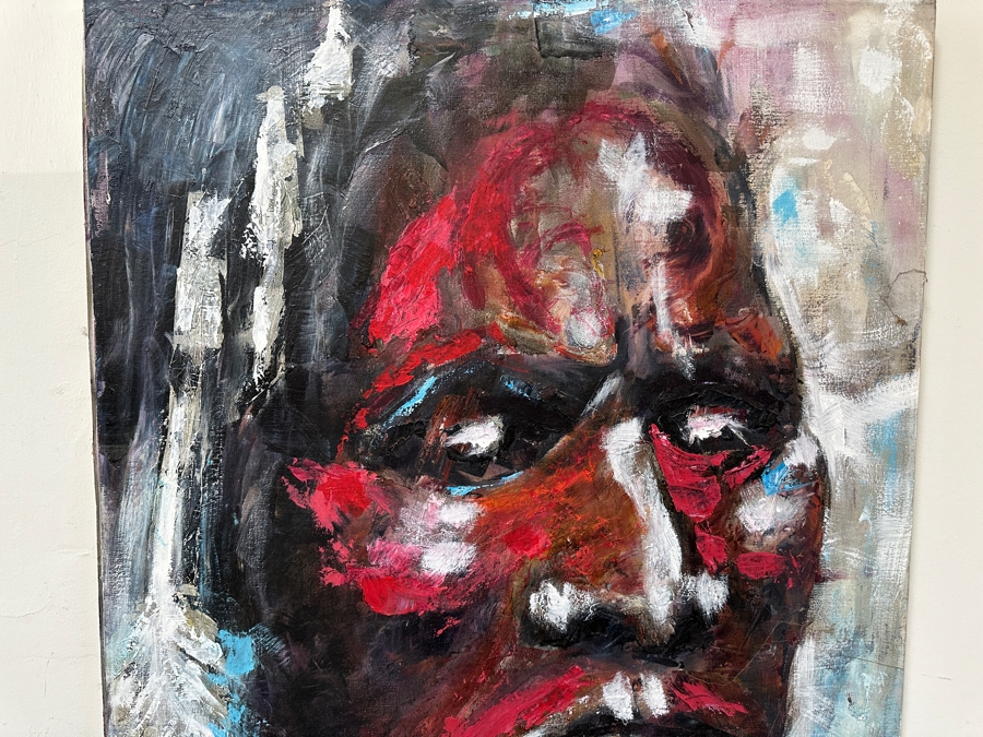 Original Gerry Kirk Abstract Expressionist Native American Portrait Oil Painting On Canvas Signed Lower Right And Verso 1976 30 X 40 [Photo 2]