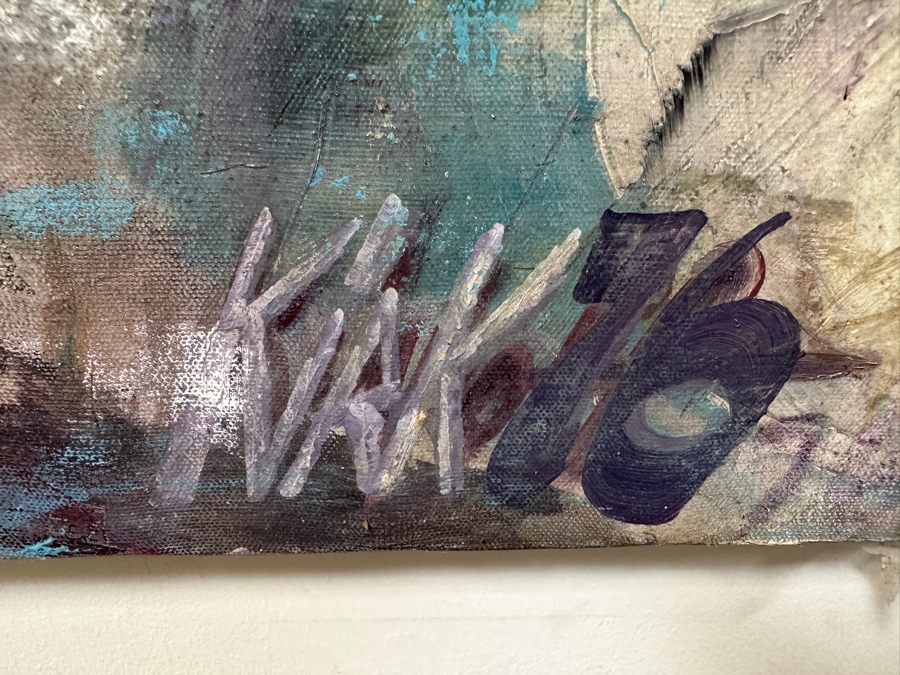 Original Gerry Kirk Abstract Expressionist Native American Portrait Oil Painting On Canvas Signed Lower Right And Verso 1976 30 X 40 [Photo 5]