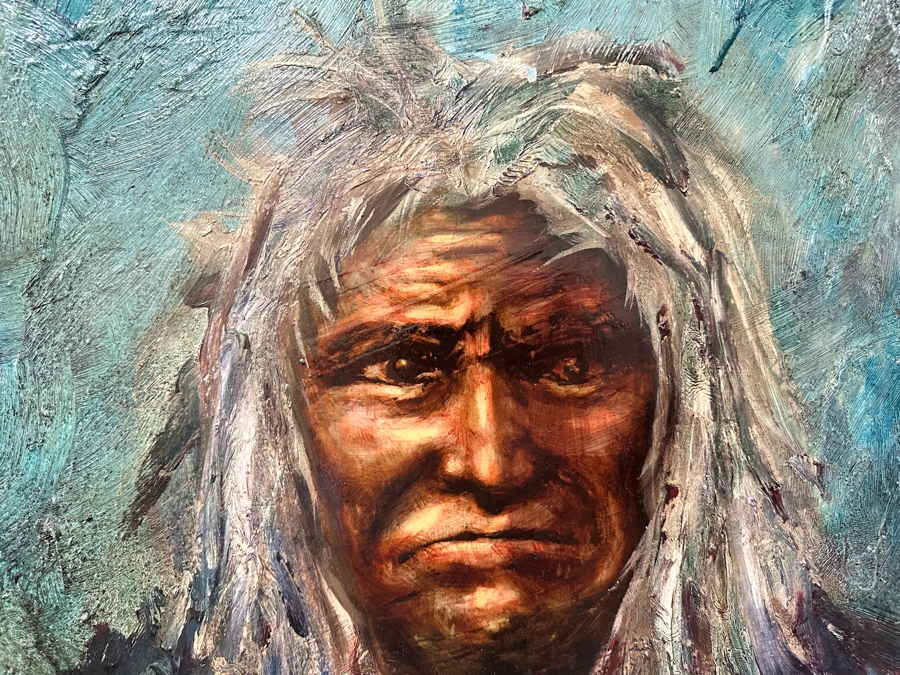 Original Gerry Kirk Abstract Expressionist Portrait Oil Painting On Canvas Unsigned 18 X 24 [Photo 4]