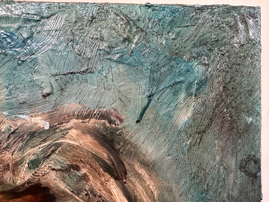 Original Gerry Kirk Abstract Expressionist Portrait Oil Painting On Canvas Unsigned 18 X 24 [Photo 6]