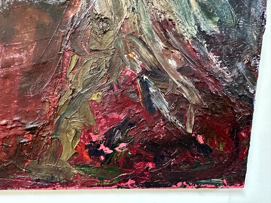 Original Gerry Kirk Abstract Expressionist Portrait Oil Painting On Canvas Unsigned 18 X 24 [Photo 7]