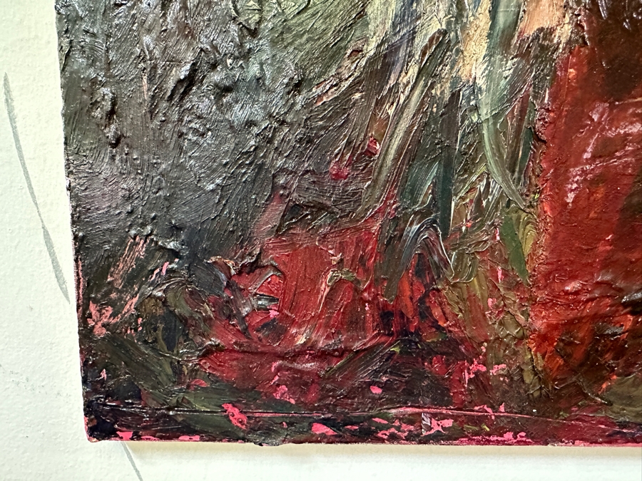 Original Gerry Kirk Abstract Expressionist Portrait Oil Painting On Canvas Unsigned 18 X 24 [Photo 8]