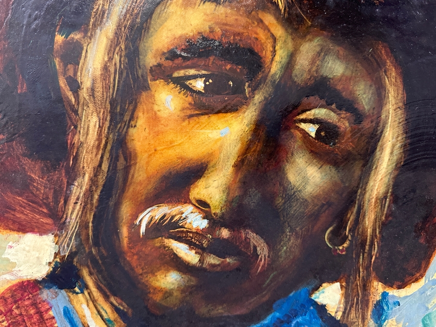 Original Gerry Kirk Portrait Oil Painting On Canvas Unsigned 20 X 16 [Photo 4]