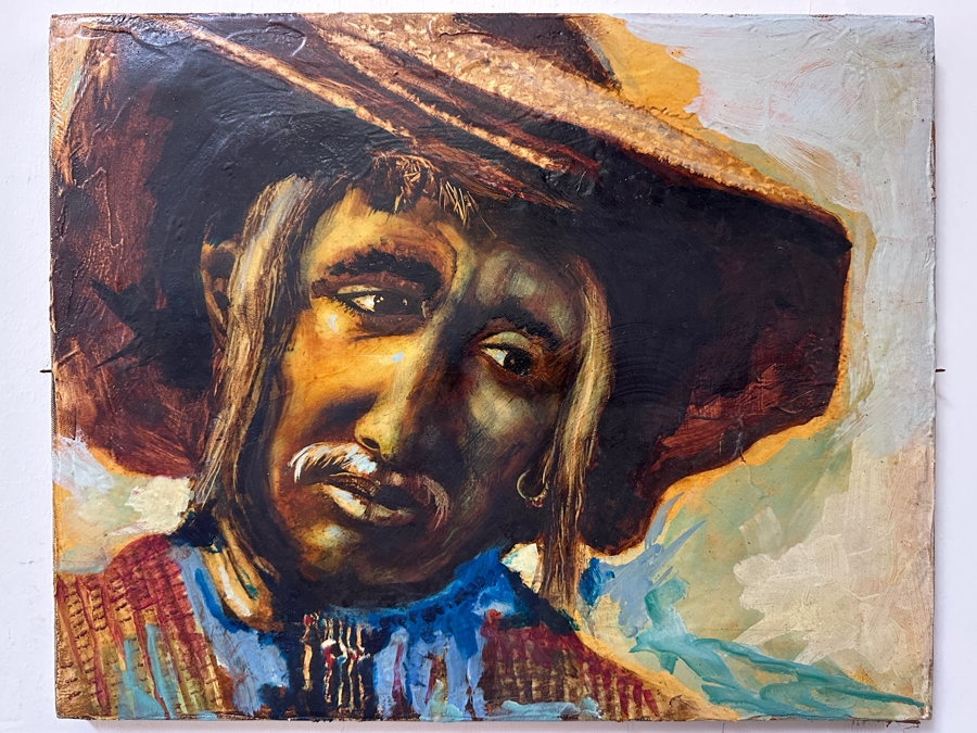 Original Gerry Kirk Portrait Oil Painting On Canvas Unsigned 20 X 16 [Photo 2]