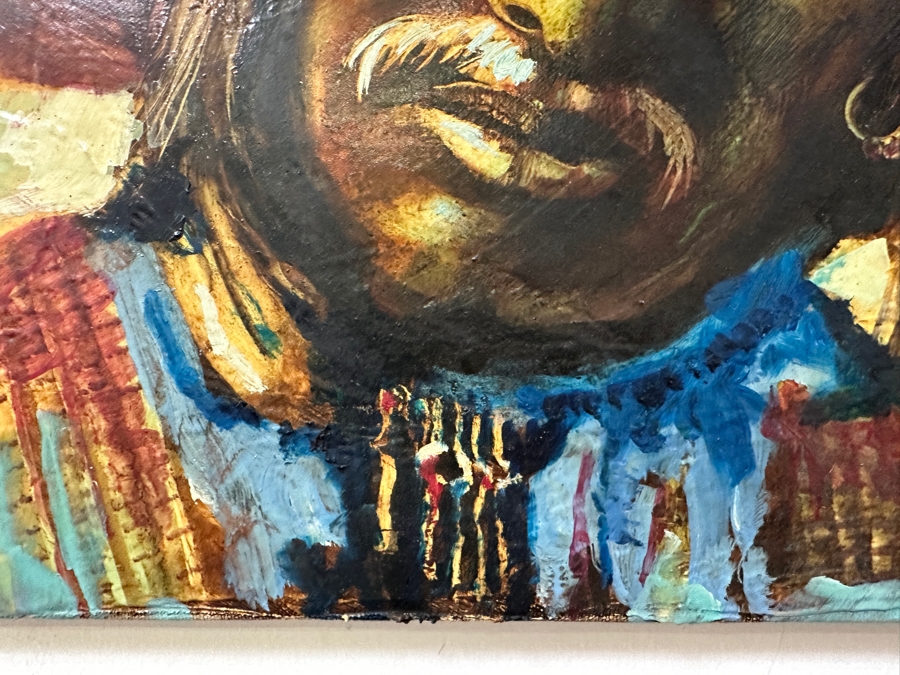 Original Gerry Kirk Portrait Oil Painting On Canvas Unsigned 20 X 16 [Photo 3]