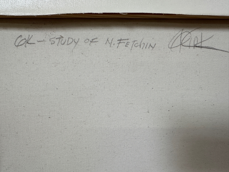 Hand Signed Gerry Kirk Giclee Canvas Print Signed Lower Right Titled On Verso 'Study Of N. Fetchin (Nicolai Fechin: Russian Artist Famous For Native American Portraits)' After His Drawing Titled 'Bearded Old Man (The Philosopher)' 16 X 20 [Photo 4]