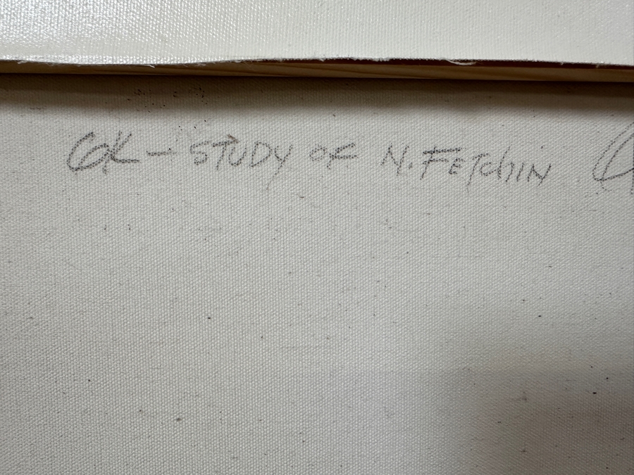 Hand Signed Gerry Kirk Giclee Canvas Print Signed Lower Right Titled On Verso 'Study Of N. Fetchin (Nicolai Fechin: Russian Artist Famous For Native American Portraits)' After His Drawing Titled 'Bearded Old Man (The Philosopher)' 16 X 20 [Photo 5]