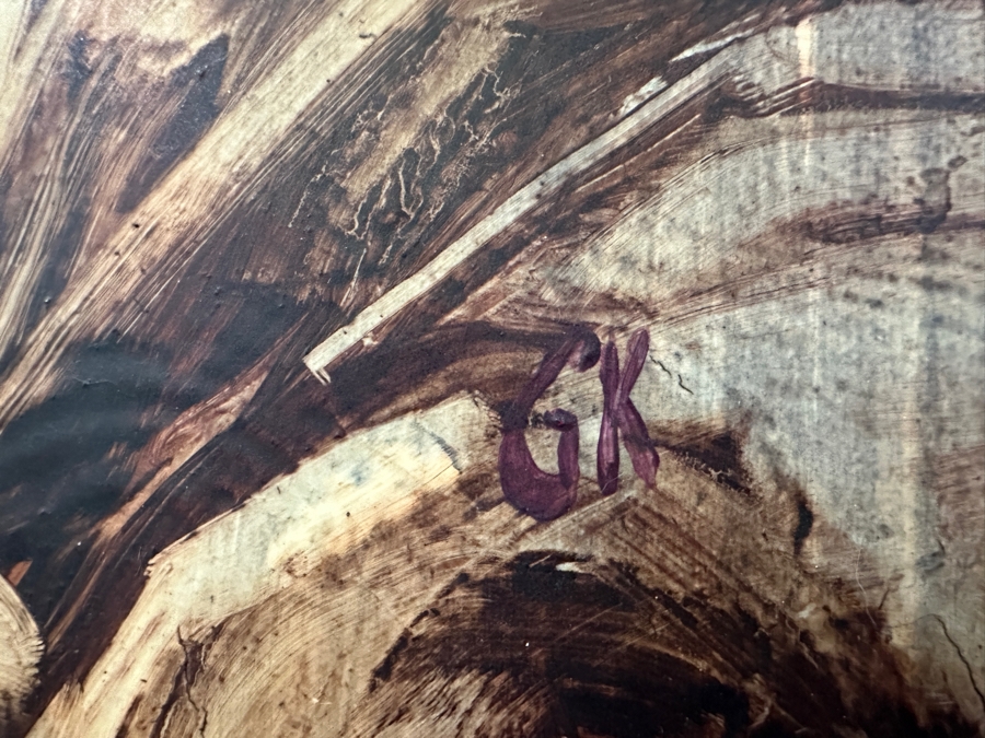 Original Gerry Kirk Portrait Oil Painting On Canvas Signed Lower Left Dated 1973 12 X 9 [Photo 5]