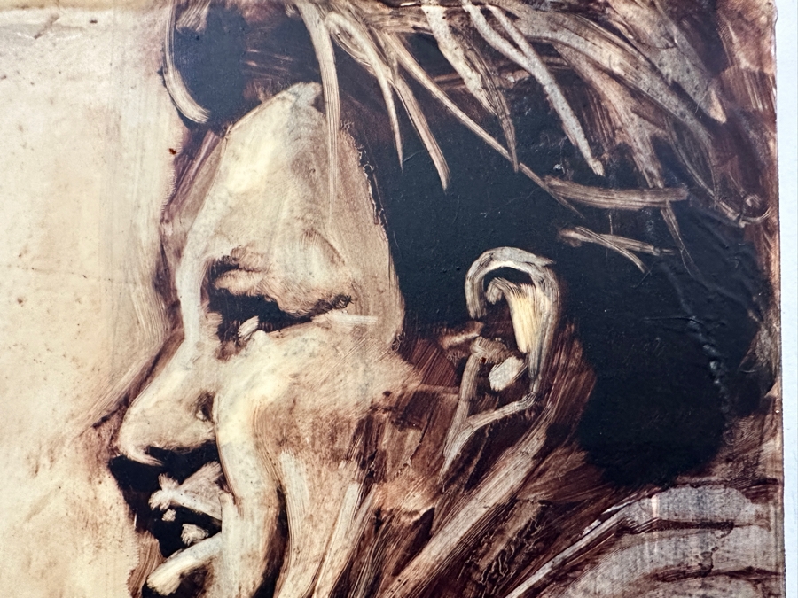 Original Gerry Kirk Portrait Oil Painting On Canvas Signed Lower Left Dated 1973 12 X 9 [Photo 3]