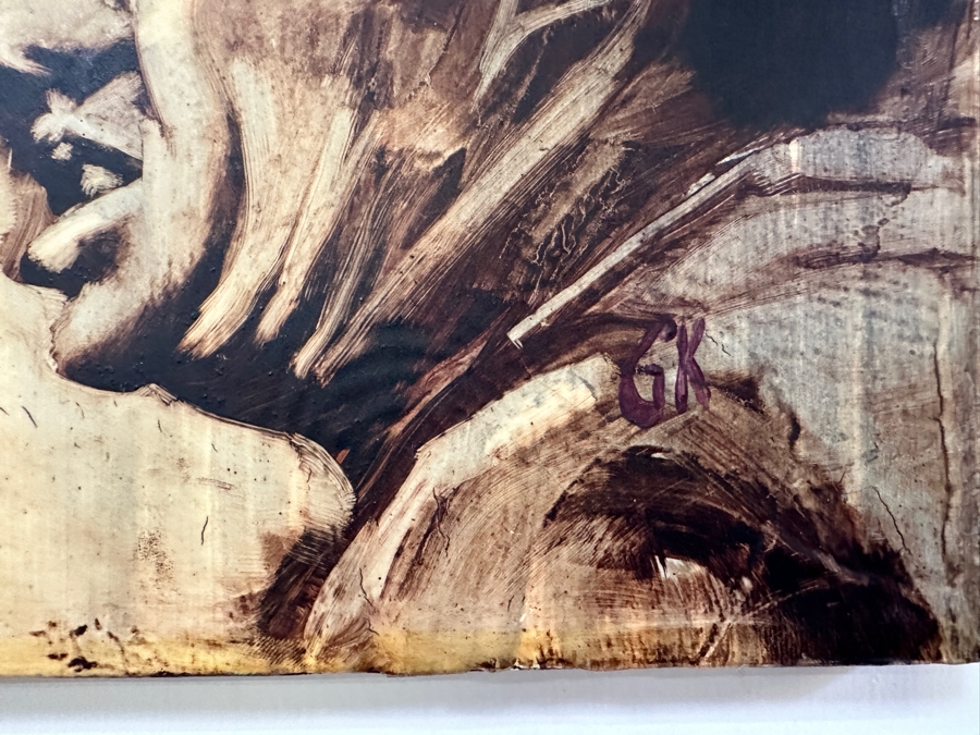 Original Gerry Kirk Portrait Oil Painting On Canvas Signed Lower Left Dated 1973 12 X 9 [Photo 4]