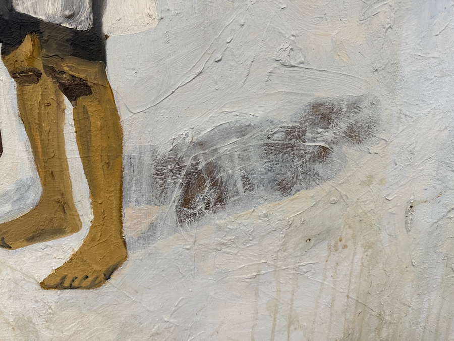 Original Gerry Kirk Oil Painting On Board Portrait Of A Standing Girl Signed Verso Yagle (Name He Used Early In His Career) 32 X 48 [Photo 13]