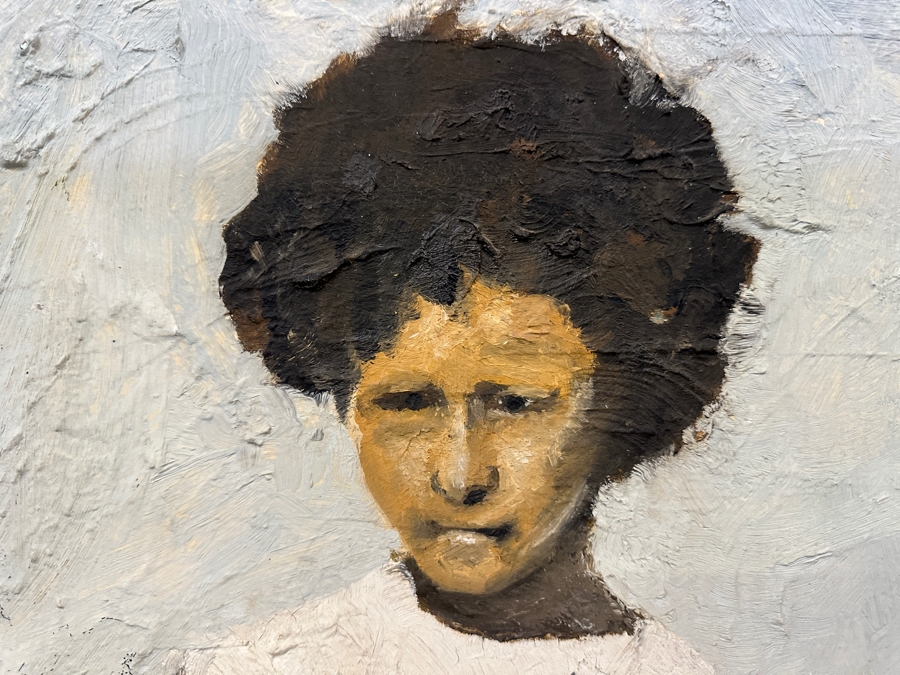 Original Gerry Kirk Oil Painting On Board Portrait Of A Standing Girl Signed Verso Yagle (Name He Used Early In His Career) 32 X 48 [Photo 6]