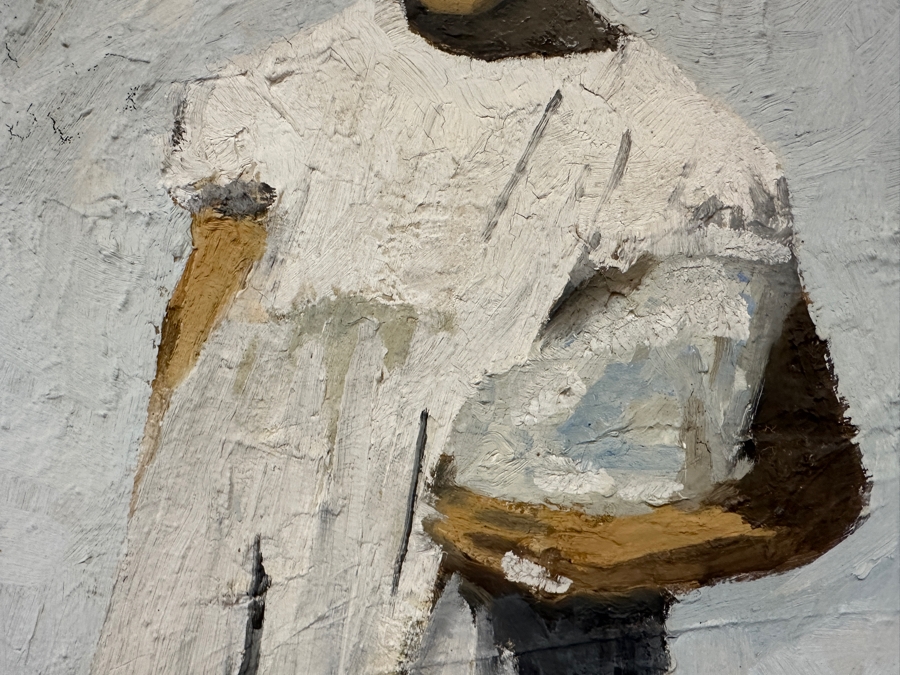 Original Gerry Kirk Oil Painting On Board Portrait Of A Standing Girl Signed Verso Yagle (Name He Used Early In His Career) 32 X 48 [Photo 9]