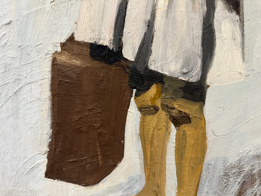 Original Gerry Kirk Oil Painting On Board Portrait Of A Standing Girl Signed Verso Yagle (Name He Used Early In His Career) 32 X 48 [Photo 11]