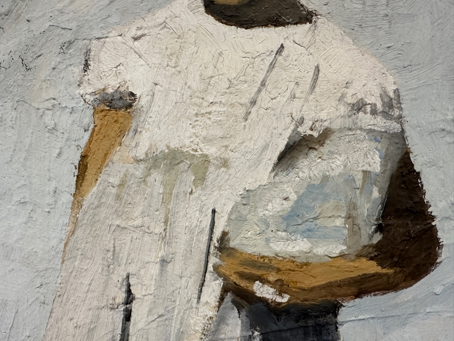 Original Gerry Kirk Oil Painting On Board Portrait Of A Standing Girl Signed Verso Yagle (Name He Used Early In His Career) 32 X 48 [Photo 8]