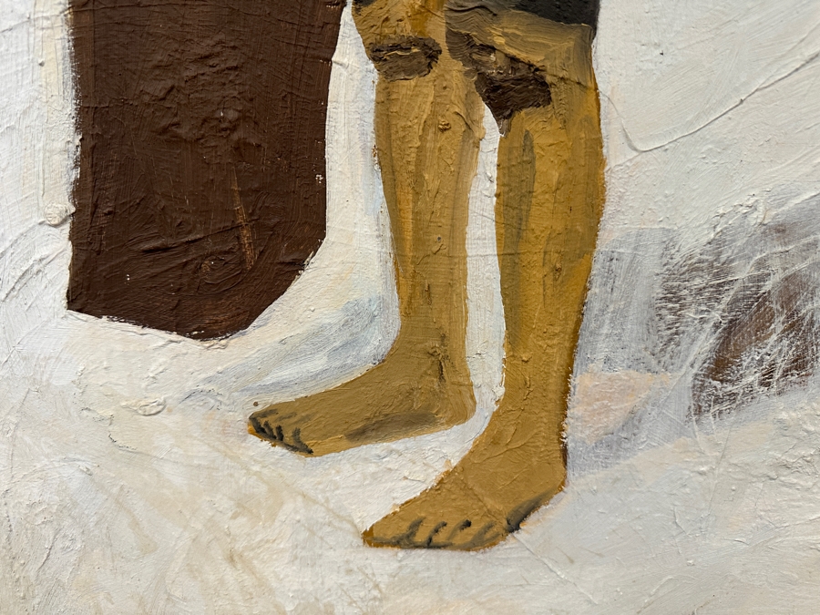 Original Gerry Kirk Oil Painting On Board Portrait Of A Standing Girl Signed Verso Yagle (Name He Used Early In His Career) 32 X 48 [Photo 12]