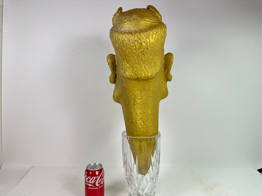 Original Gerry Kirk Gold Painted Foam Sculpture Of Man's Head 22H [Photo 6]