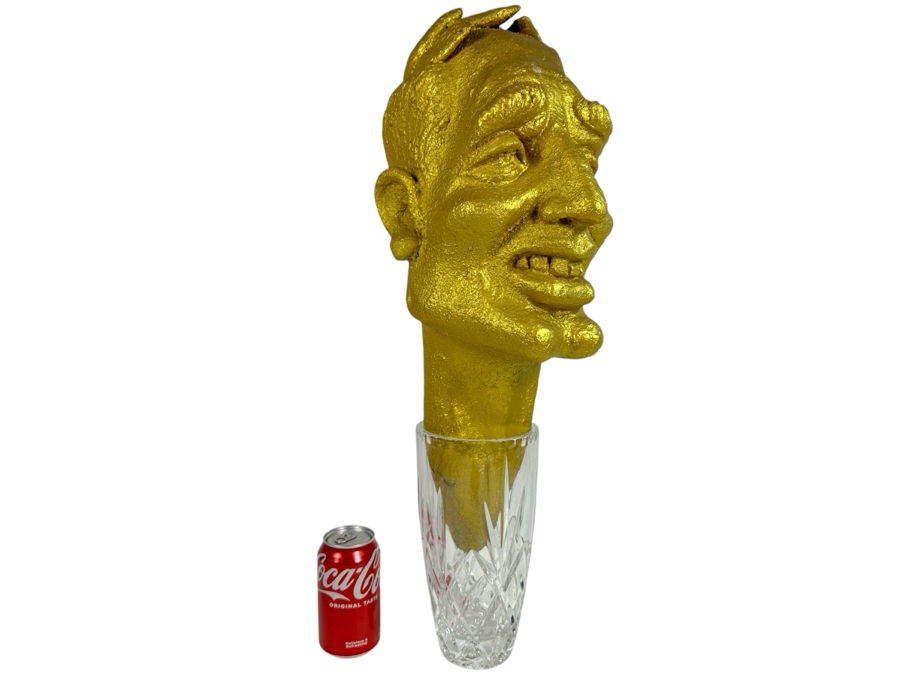 Original Gerry Kirk Gold Painted Foam Sculpture Of Man's Head 22H [Photo 2]