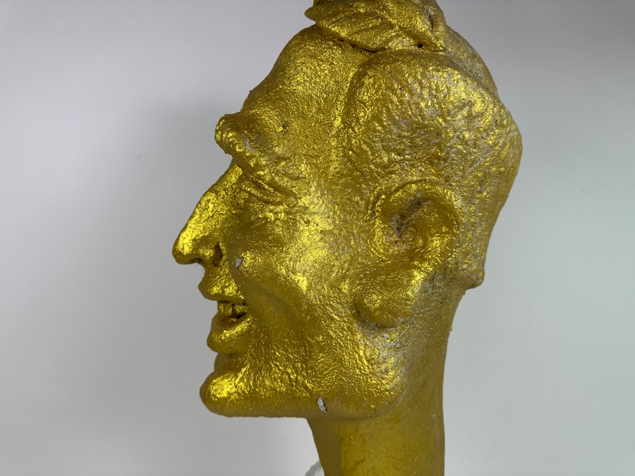 Original Gerry Kirk Gold Painted Foam Sculpture Of Man's Head 22H [Photo 5]