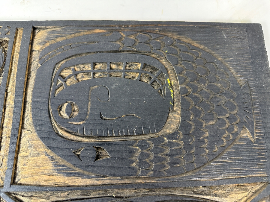 Vintage 1963 Gerry Kirk Hand Signed Woodblock Print Signed (Gerhardt Yagle - Name He Used Early In His Career) 13.5 X 9 With The Original Hand Carved Woodblock That Produced the Print - Carved On Both Sides Of The Woodblock 24 X 9.5 - See Photos [Photo 18]