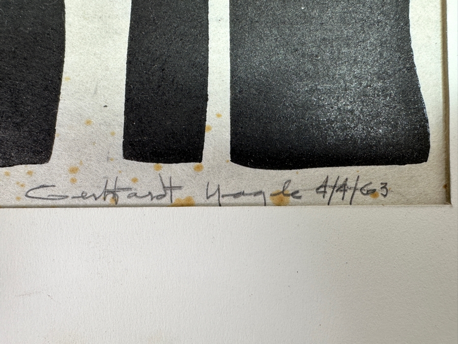 Vintage 1963 Gerry Kirk Hand Signed Woodblock Print Signed (Gerhardt Yagle - Name He Used Early In His Career) 13.5 X 9 With The Original Hand Carved Woodblock That Produced the Print - Carved On Both Sides Of The Woodblock 24 X 9.5 - See Photos [Photo 3]